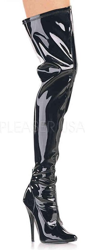 Devious Overknee Laarzen -39 Shoes- DOMINA-3000 Zwart