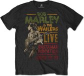 Bob Marley - Rastaman Vibration Tour 1976 Heren T-shirt - XL - Zwart