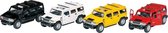 Modelauto Hummer H2 SUV wit 12,5 cm - speelgoed auto schaalmodel
