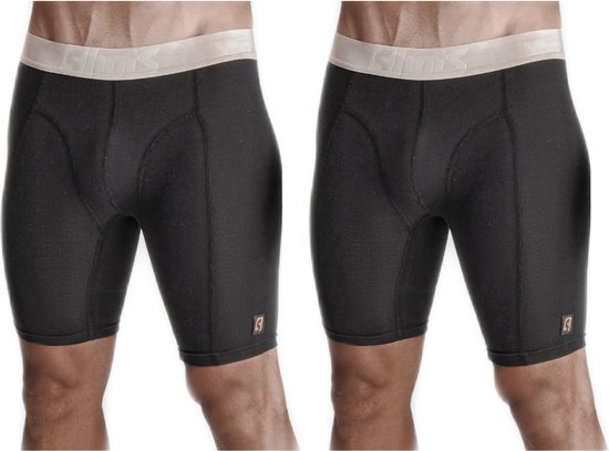 Embrator mannen Boxershort 2-stuks extra lange pijpen zwart maat M