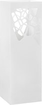 The Living Store Porte-parapluie - Moderne - Porte-parapluie - Dimensions - 15,5x15,5x48,5 cm - Ken - Abattant amovible + facile à nettoyer - Couleur - blanc - Matériau - acier enduit de poudre