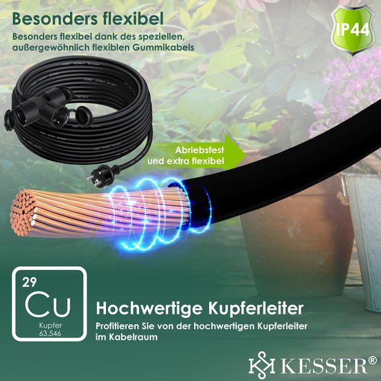Brennenstuhl hoogwaardige kunststof-verlengkabel met platte stekker (verlengkabel plat voor