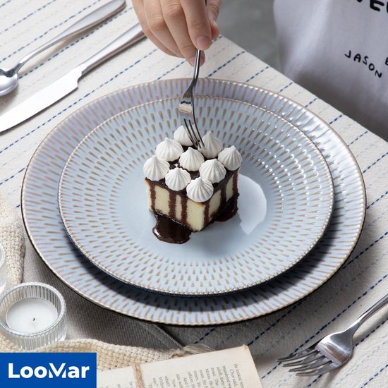 LooMar Service de table - 32 pièces - 8 personnes - Porcelaine - Luxe -  Service