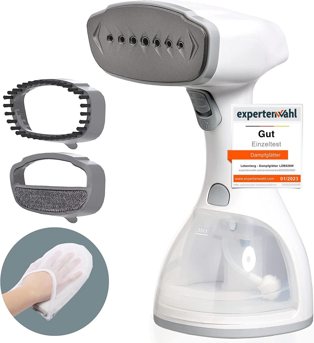 Steamer Stoomstrijkijzer (1500 W, 350 ml, Quick & Go Automatisch) LCD-handstoomborstel, stoomstrijkijzer voor kleding en overhemden strijken - Stoomstrijkijzer Stoombeugel - Steam Iron strijkmachine