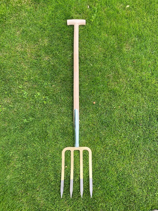 HomGar - Spitvork -Tuinvork - Mestvork - Stalvork - Bladvork - Hooivork - 4 tanden - Essenhouten steel 85 cm - Nu met GRATIS handschoenen van HomGar — afbeelding 3