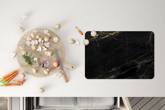 Set de table - Marbre - Zwart - Or - Chic - 45x30 cm - 6 pièces