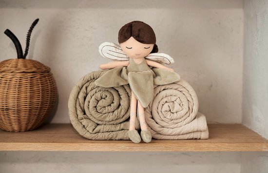 Jollein - Deken Ledikant 100x150cm - Dekentje Baby - Soft Waves - Nougat/Velvet