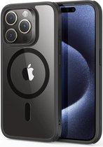 Étui HaloLock hybride Classic ESR adapté à Apple iPhone 15 Pro | Compatible avec MagSafe et HaloLock | Couverture arrière avec aimant | Noir transparent