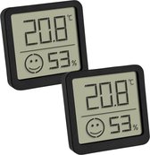 TFA Dostmann 2er Set digitales Thermo-Hygrometer mit Komfortzone Thermo- en hygrometer Zwart
