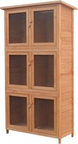 The Living Store Dierenhok Konijnen - 102 x 48 x 180 cm - Luxe houten kooi