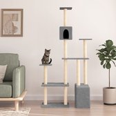 The Living Store Kattenmeubel - Alles-in-één lichtgrijs - 98.5 x 47.5 x 180 cm - Met huisjes en krabpalen