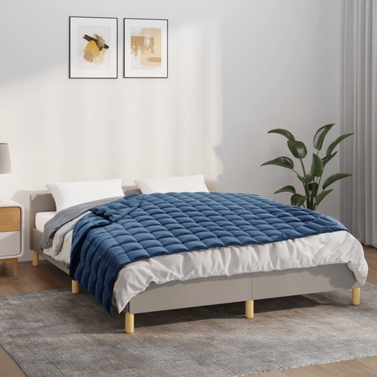 VidaXL Verzwaringsdeken 200x200 Cm 9 Kg Grijs - Rustgevende Zware Deken Voor Beter Slapen