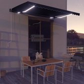 The Living Store Zonnescherm Buitenluifel - 450x300 cm - Lichtgewicht aluminium frame - Waterbestendig - Inclusief LED verlichting
