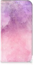 Leuk Telefoonhoesje Geschikt voor iPhone 15 Bookcase Cover Pink Purple Paint