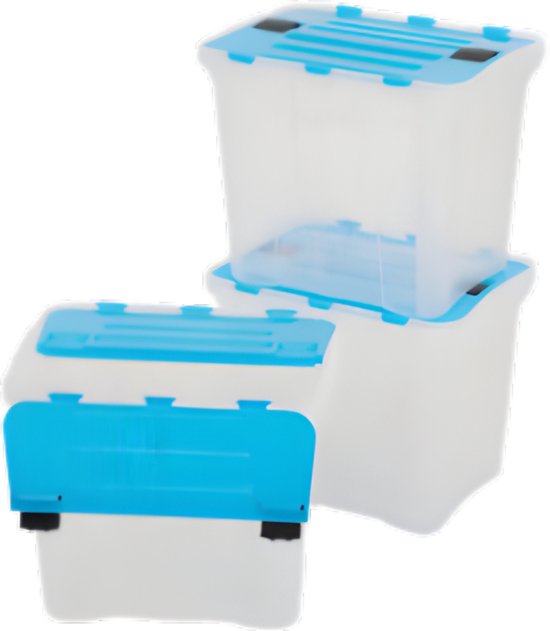 ARTECSIS Set Van 5 Minibox Opbergboxen 11L Transport- En Opbergboxen Van Stevig Plastic Stapelbaar Rood