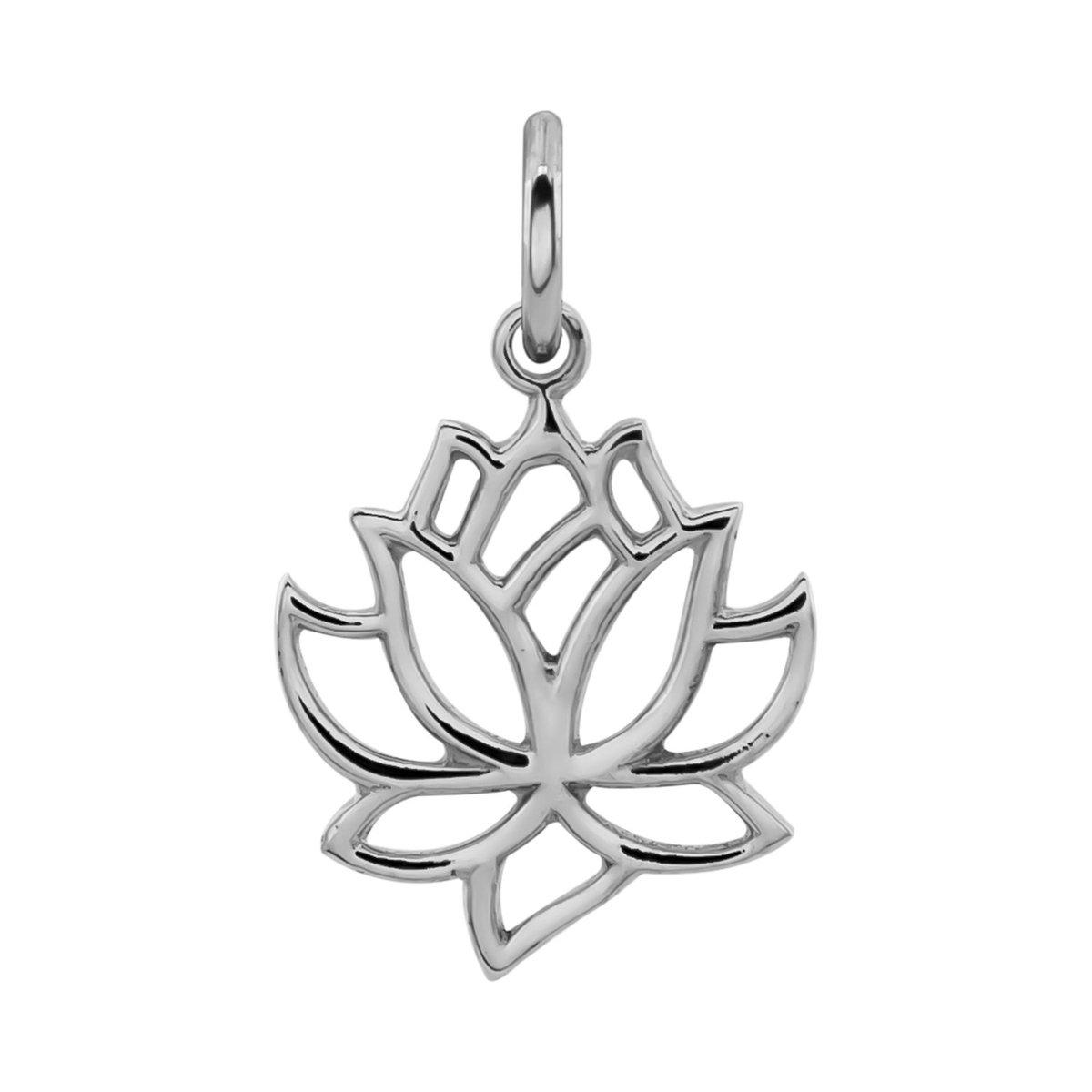 Zilveren hanger, lotusbloem
