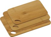 3x Bamboe houten snijplanken set 14 x 22/21 x 30/24 x 35 cm - Keukenbenodigdheden - Kookbenodigdheden - Snijplank van hout - Snijplankjes/snijplankje