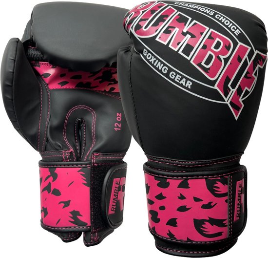 Bokshandschoenen Dames Rumble Camo Zwart-Roze 10 Oz | bol