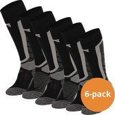 Xtreme Snowboard Sokken - Multi Black - Maat 45/47 - 6 paar Snowboardsokken - Verstevigde Hiel, Kuit en Scheenbeen - Extra Ventilerend - Naadloze teen
