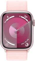 Apple Watch Series 9 - 45mm - Case with Light Pink Sport Loop - Roze Aluminium