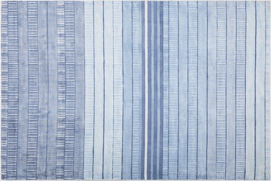 YARDERE - Laagpolig vloerkleed - Blauw - 140 x 200 cm - Viscose