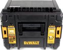 Zwarte DeWalt opbergkoffer met gele accenten.