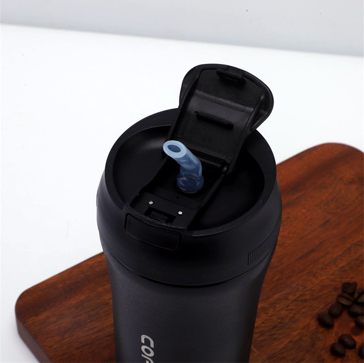 Hbs Rvs Thermosbeker - Drinkfles - Herbruikbare Koffiebeker - 420 Ml -marineblauw