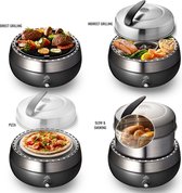 Bol.com BBQ2GO Compleet - BBQ - Rookvrije Houtskool Barbecue - Draagbaar voor 5 Personen - Met Pizzaset Rookverhoging Indirect G... aanbieding
