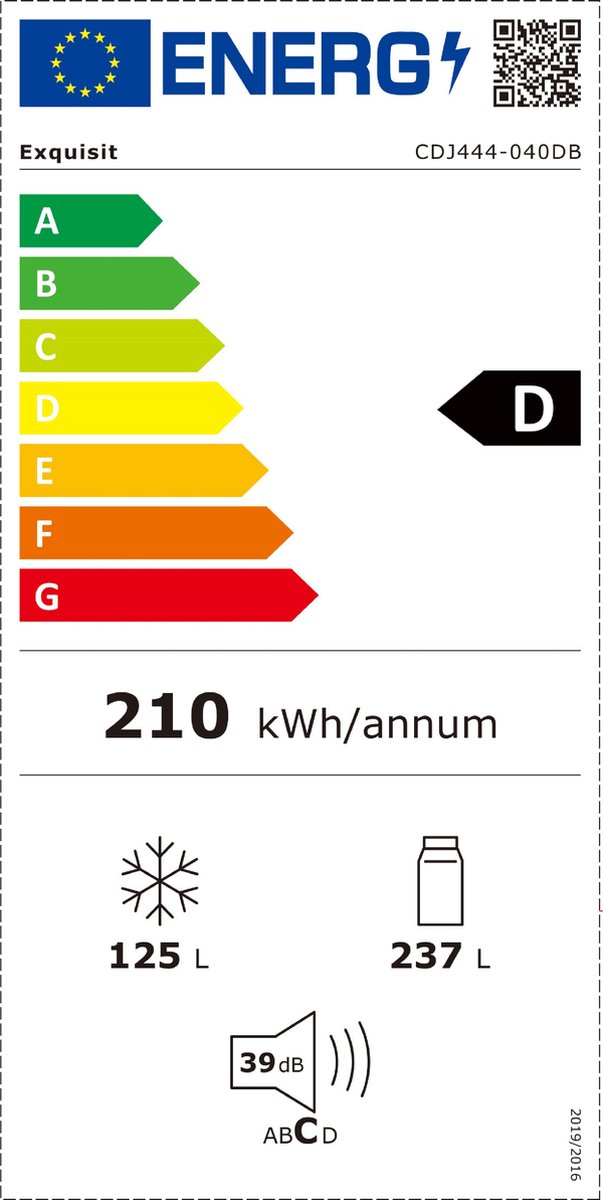 Exquisit CDJ444-040DB - Amerikaanse Koelkast - No-Frost - Digitaal Display - 5 Jaar Garantie - 362 liter - Zwart — afbeelding 2