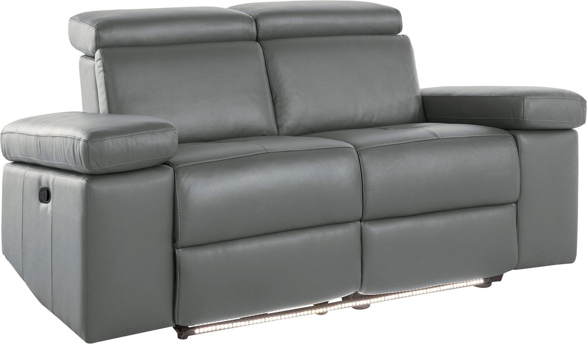Notio Living Rayland-Sofa 2-zits - Elektrisch - Grijs PU