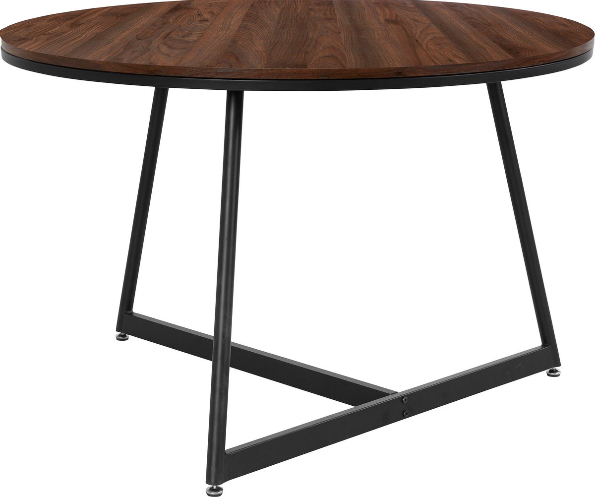 Notio Living Luka-Eettafel Rond - 4-zits - Notenlook Bruin