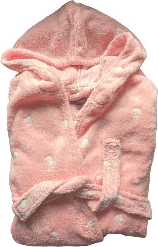 Cocodream - Kamerjas - dames badjas - Fleece - Hartjes