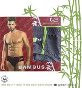 green-goose® Bamboe Herenslip | Grijs en Groen | Maat L | 95% Bamboe | Zacht, Ademend en Hypoallergeen