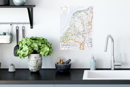 Kaart van Nederland 30x40 cm - klein - Foto print op Poster (wanddecoratie woonkamer / slaapkamer)
