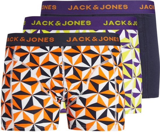 Jack & Jones Boxershorts Heren Trunks JACGEOMETRIC GEMS Print 3-Pack - Maat XL