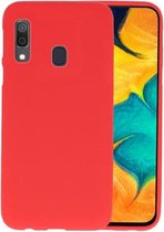 Bestcases Color Telefoonhoesje - Backcover Hoesje - Siliconen Case Back Cover voor Samsung Galaxy A30 - Rood