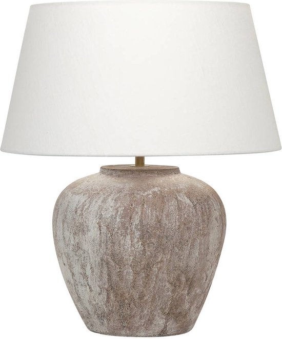 Lampe de table en céramique Midi Tom | 1 lumière | sable / beige / crème | céramique/tissu | Ø 35 cm | 53 cm de haut | classique / rural / design attrayant