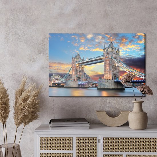 Painting King - Tableau sur toile Bridge Tower Bridge à Londres - 120 x 80 cm