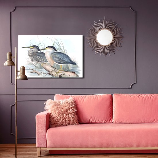Painting King - Tableau sur toile Vogels au-dessus de l' Water - 90 x 60 cm