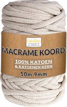 Creative Deco Macrame Koord Katoenen Koord | Beige 50 m | 9 mm Dikte