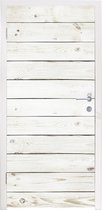 Deursticker Planken - Wit - Hout - Brocante - 80x205 cm - Deurposter
