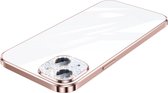 Sulada CrystalCover avec protection antichute et lentille et cristaux pour iPhone 14 rose