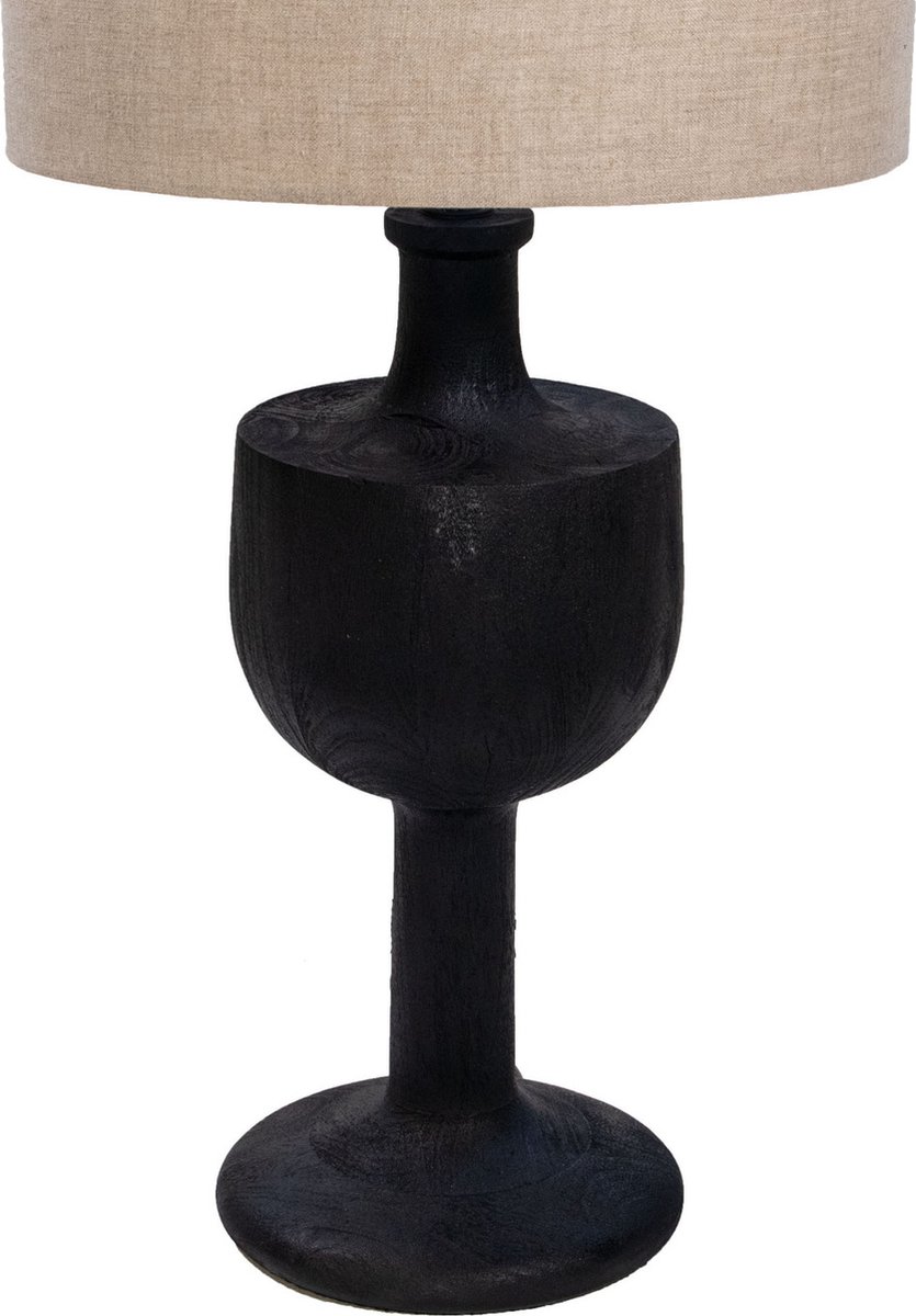 Tafellamp Greta Zwart Hout 40cm - Giga Meubel