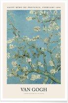 JUNIQE - Poster van Gogh - Almond Blossom -60x90 /Ivoor & Turkoois
