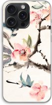 Case Company® - Hoesje geschikt voor iPhone 15 Pro Max hoesje - Japanse bloemen - Soft Cover Telefoonhoesje - Bescherming aan alle Kanten en Schermrand