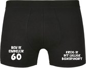 Ben ik eindelijk 60, krijg ik dit lullige boxershort Heren Boxershort - verjaardag - jarig - 60e verjaardag - feest - onderbroek - grappig