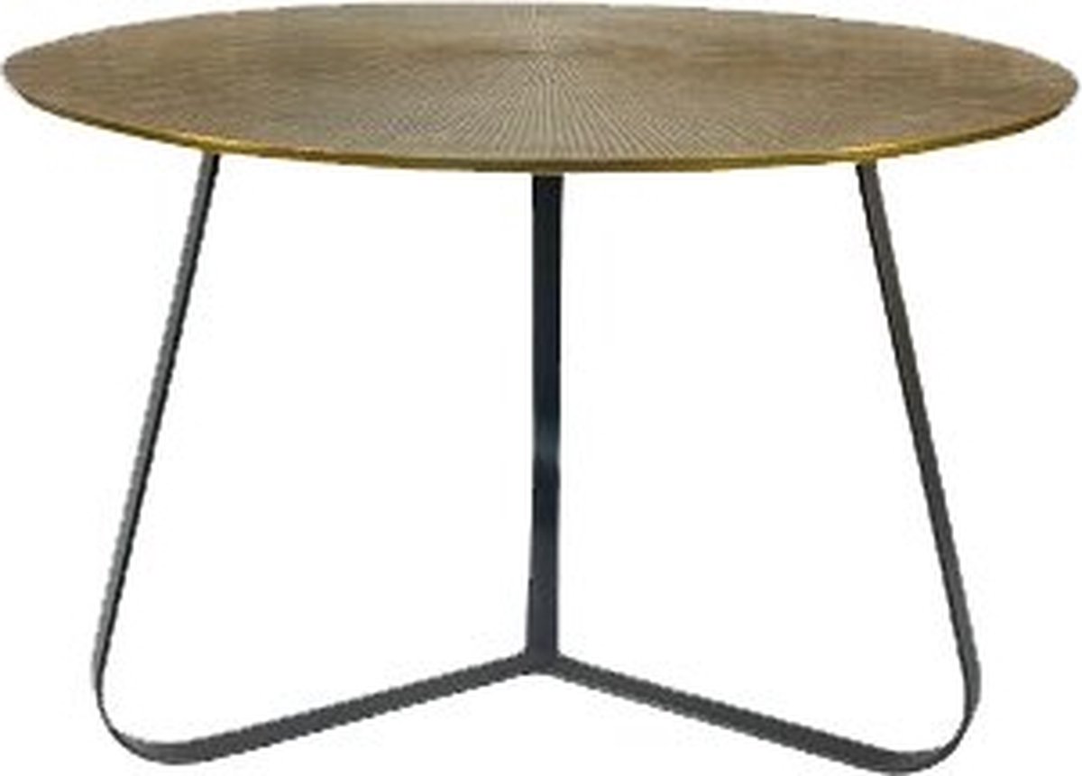 Luxe Salontafel Rond Industrieel Aluminium (Ø 60 cm) - Salontafel Brons / Zwart - Salontafels Landelijk - Bijzettafels - Bijzettafeltjes Woonkamer - Bijzettafel Industrieel / Antieke finish - Zwart - Bijzettafel Rond 60cm