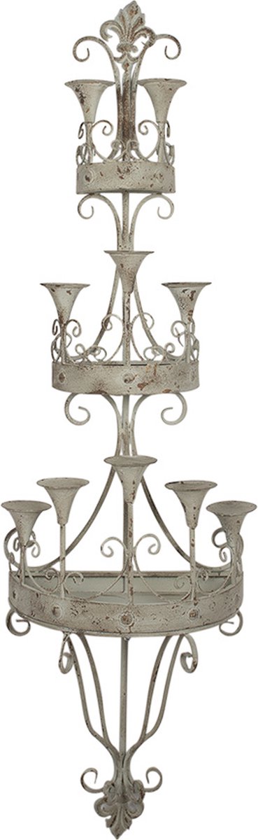 Clayre & Eef Kandelaar 44x21x144 cm Groen Metaal