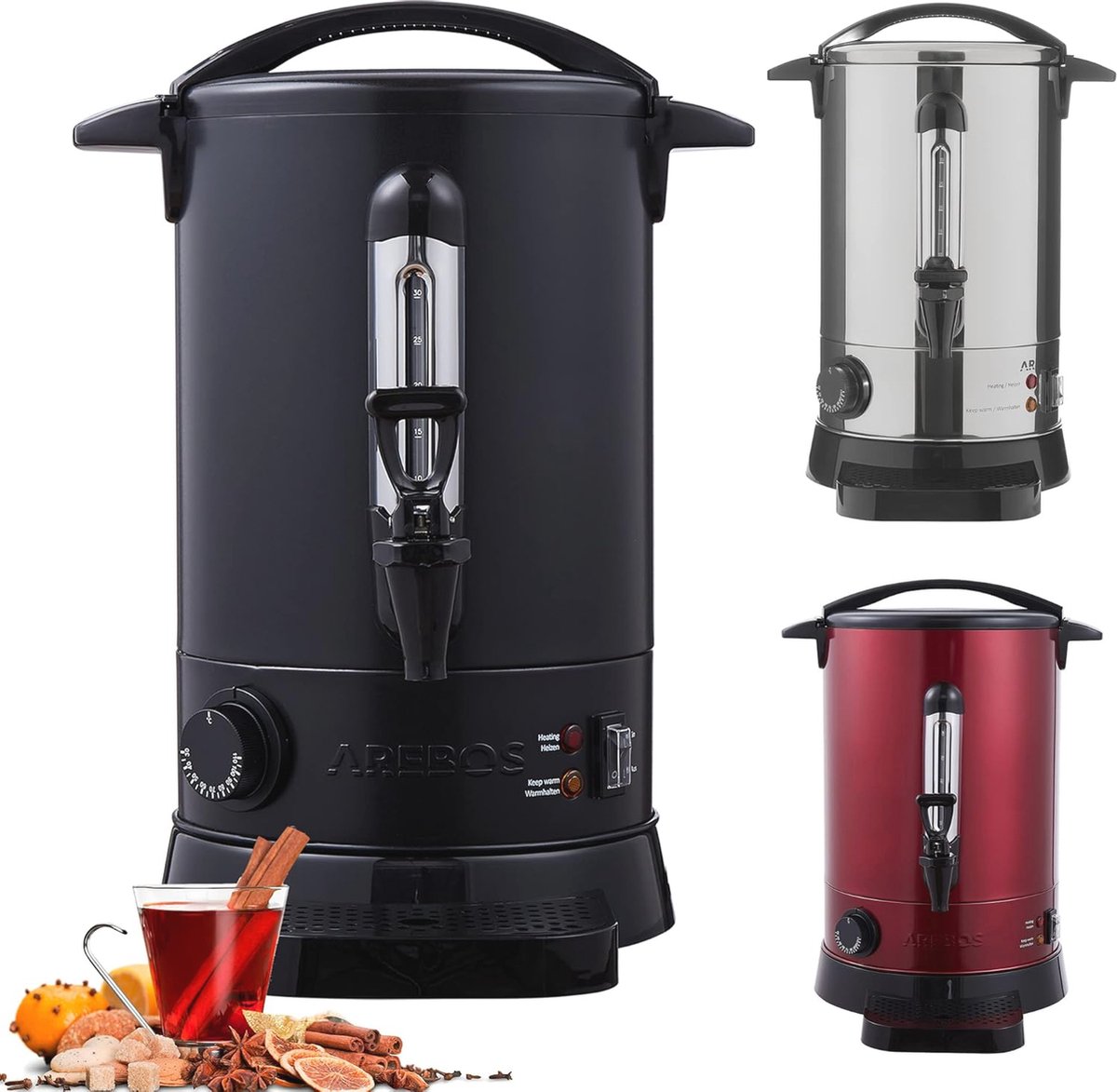 6,8 L Warmwaterdispenser | Heetwaterkoker met Traploze Temperatuurregeling 30-110 °C | Thee- en Koffieketel voor Glühwein en Punch