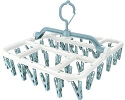 Hanging Sock Dryer with 40 Clips - Foldable Indoor Drying Rack for Socks, Underwear, and Baby Clothes